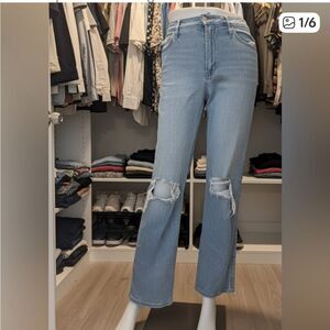 Hollister Women's High-Rise Vintage Stretch Distressed Jeans - Light Blue